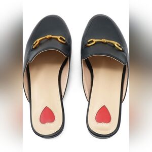 ARQA Womens Black Leather Mules Slip On Flats Sandals Slides Shoes 12 Almond toe